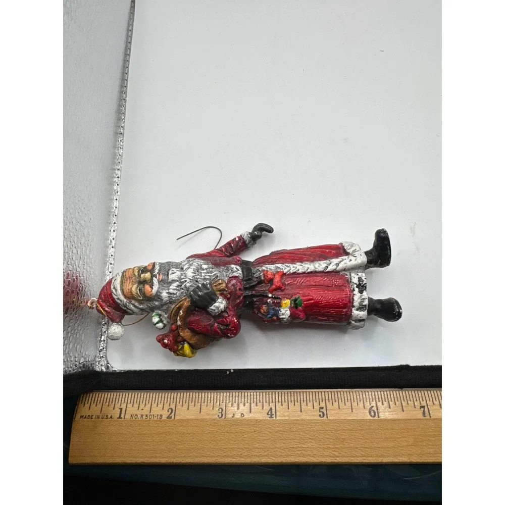 Vintage 1978 Santa Claus Bag of Toys Figure Ornament S.D.I Hong Kong Blow Mold